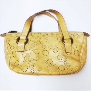 Carolina Herrera Laser Cut Leather Shoulder Bag